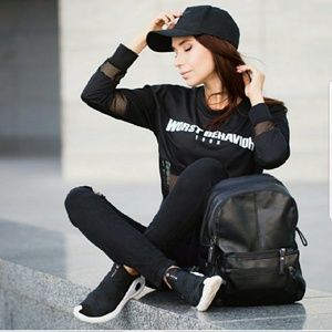 Vegan leather backpack